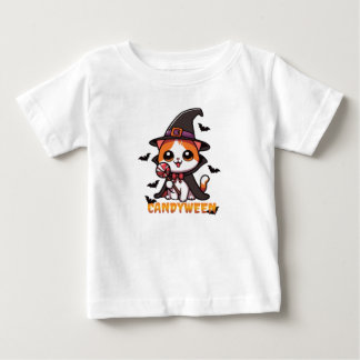Camiseta candyween - bruxa-gato halloween