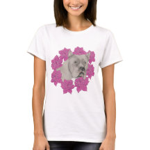 Cane Corso Cachorro com Flores Rosa