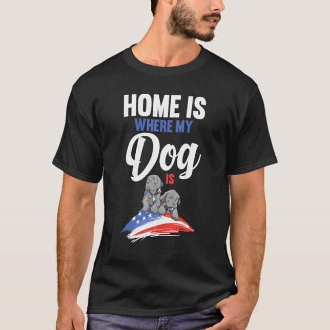 Camiseta Cane Corso Cães de Bandeira Americana (Frente)