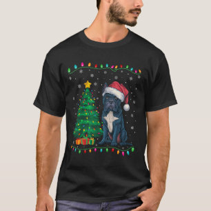 Camiseta Cane Corso Cão Santa Hat Homens Mulheres Crianças