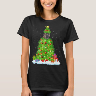 Camiseta Cane Corso Cão Xmas Lighting Tree Funny Cane Corso