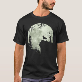 Camiseta Cane Corso Dog and Moon Howl In Forest Dog Party