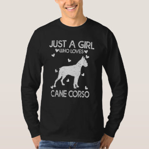 Camiseta Cane Corso Dog Lover Tee Apenas Uma Menina Que Ama