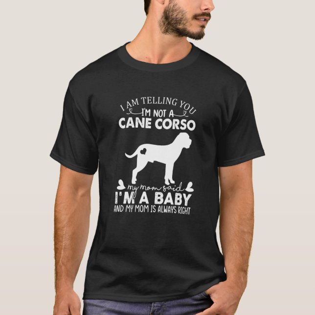 Camiseta Cane Corso Dog Para Mulheres Mamãe Mamãe Nata (Frente)