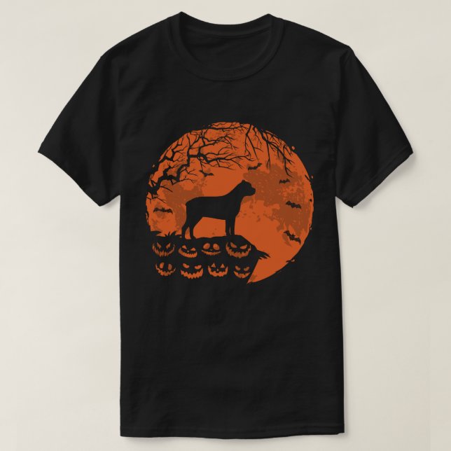 Camiseta Cane Corso E Moon Halloween Dog Lover Gift (Frente do Design)
