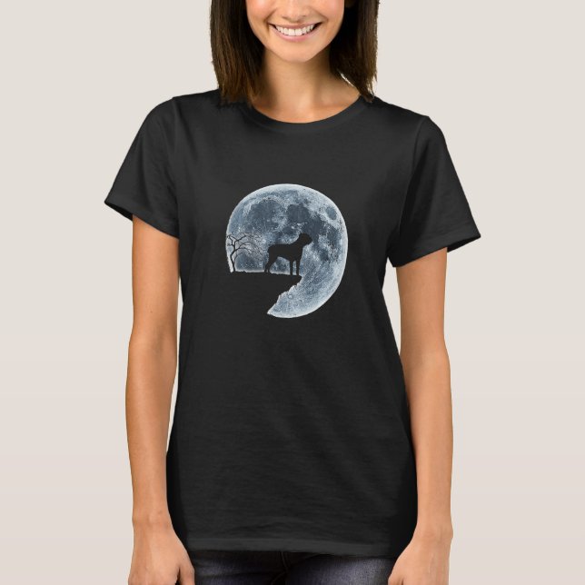 Camiseta Cane Corso Halloween Costume Moon Silhouette (Frente)