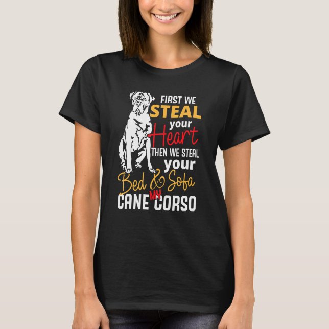 Camiseta Cane Corso Heart Bed Sofa Dizendo (Frente)