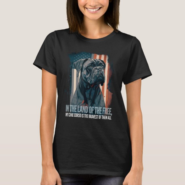 Camiseta Cane Corso Italian Mastiff Dog Patriotic USA Ameri (Frente)