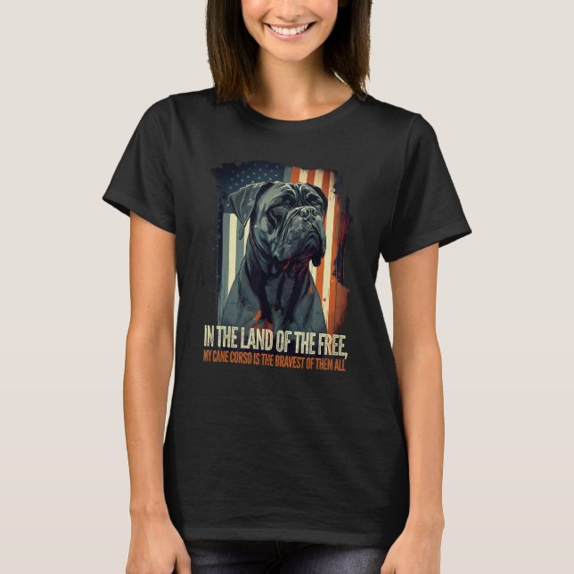 Camiseta Cane Corso Italian Mastiff Dog Patriotic USA Ameri (Frente)