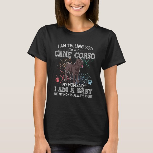 Camiseta Cane Corso Mãe Cachorro Cachorro (Frente)