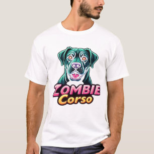 Camiseta Cane Corso Mastim Italiano Cão Zumbi Halloween Es