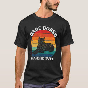 Camiseta Cane Corso Me Faz Feliz Proprietário De Cachorro