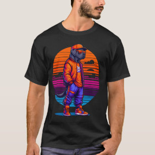 Camiseta Cane Corso Moderno Estilo Urbano Sunset Retro Gra