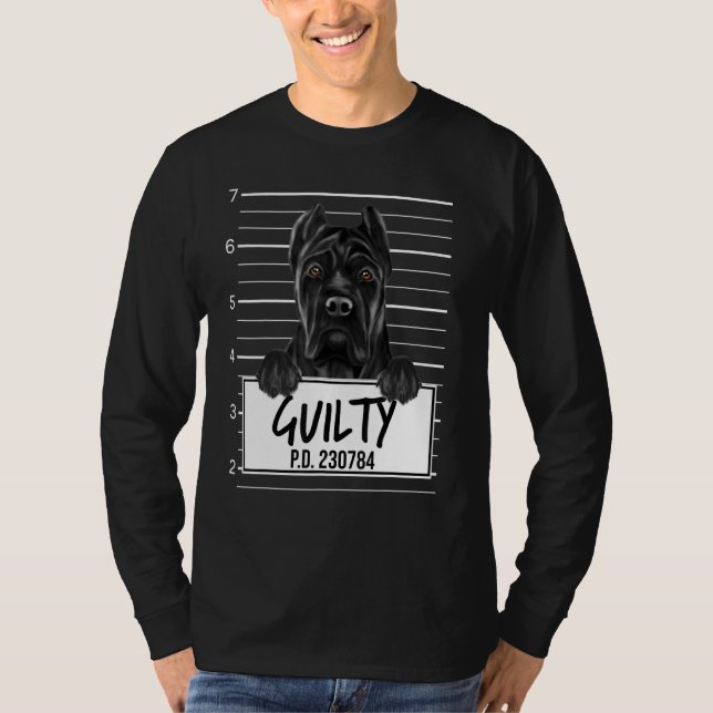 Camiseta Cane Corso Mugshot Guilty Dog (Frente)