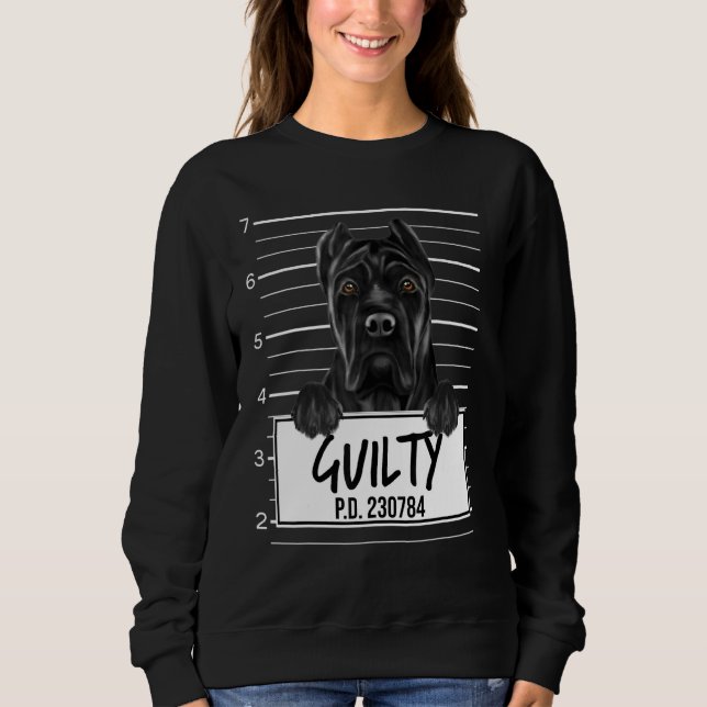 Camiseta Cane Corso Mugshot Guilty Dog (Frente)