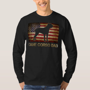 Camiseta Cane Corso Pai Vintage, Bandeira Americana, Cão Pa