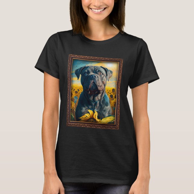 Camiseta Cane Corso Painting Sunflower Flower Mom Women Flo (Frente)