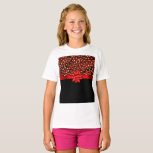 Camiseta Caneca com Estampa de Leopardo Vermelha, Dourada e