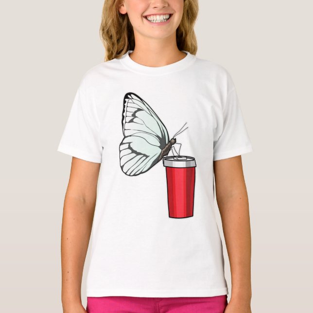 Camiseta Caneca de Bebendo borboleta (Frente)