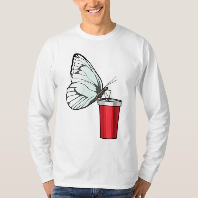 Camiseta Caneca de Bebendo borboleta (Frente)