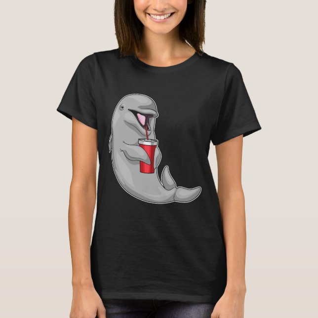 Camiseta Caneca de Bebendo de golfinho (Frente)