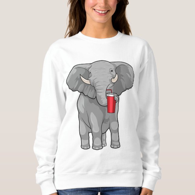 Camiseta Caneca de Bebendo elefante (Frente)