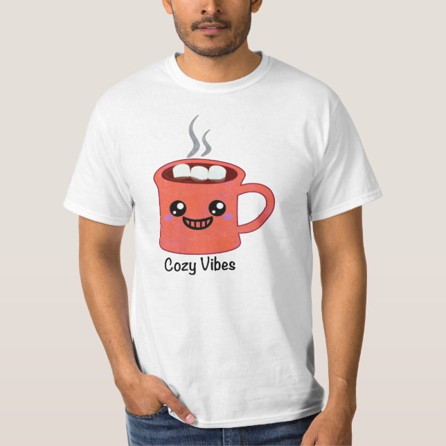 Camiseta Caneca de Cacau Quente com Marshmallow (Frente)