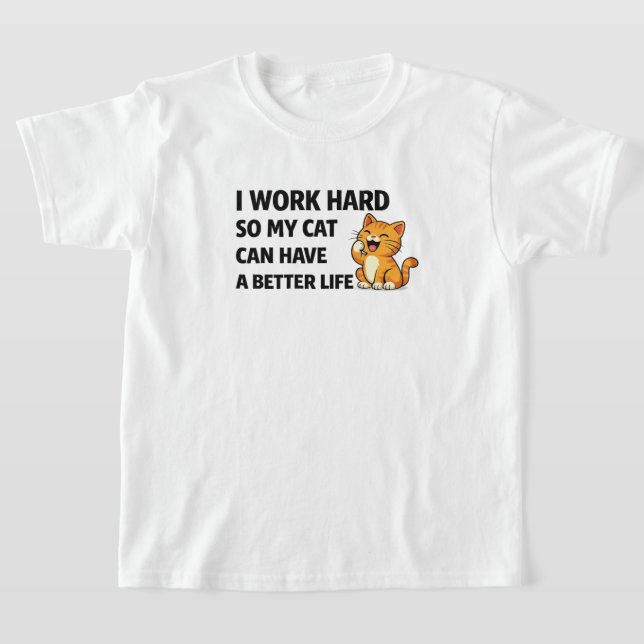 Camiseta Caneca de Café Amante de Gato Engraçado – Eu Traba (Postura )