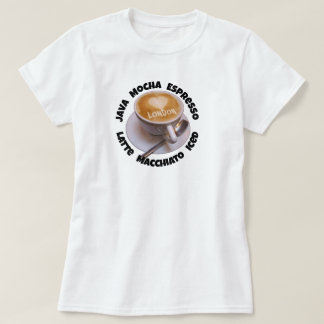 Camiseta Caneca de Café Cappuccino Love Heart Lond