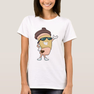 Camiseta Caneca de café com óculos de sol