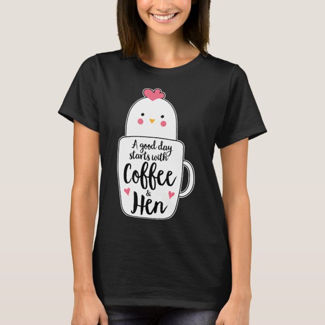Camiseta Caneca de Café de Frango para Mulheres (Frente)