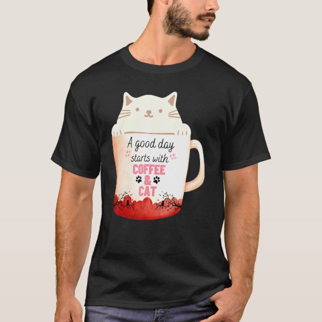 Camiseta Caneca de café de gato creme gato de Neko Caneca d (Frente)