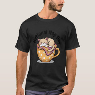 Camiseta Caneca de Café de Gato Fofo do Dia Nacional do Coc