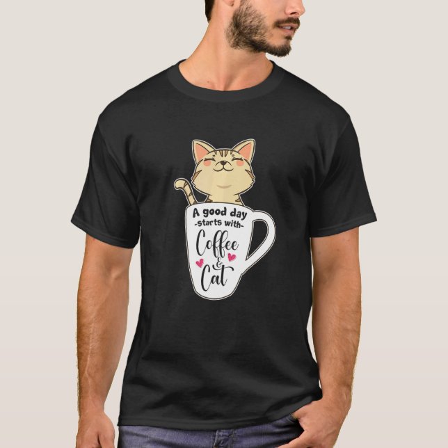 Camiseta Caneca de Café de Gato Laranja Gato (Frente)