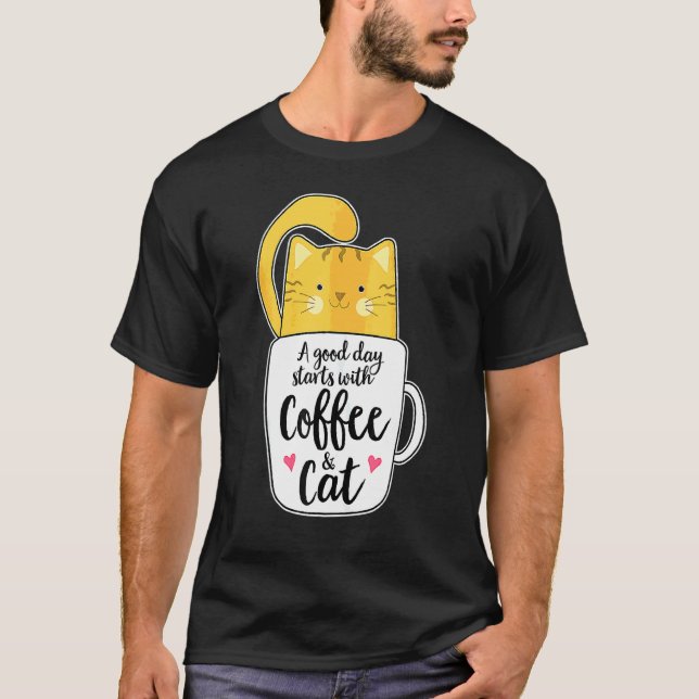 Camiseta Caneca de Café de Gato Laranja Gato  1 (Frente)