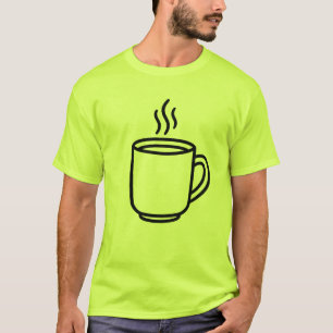 Camiseta Caneca de Café Desenho Minimalista Amante de Café