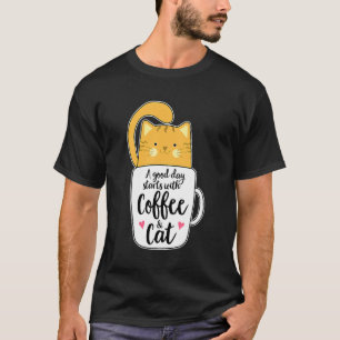 Camiseta Caneca de Café do Gato Laranja Gato