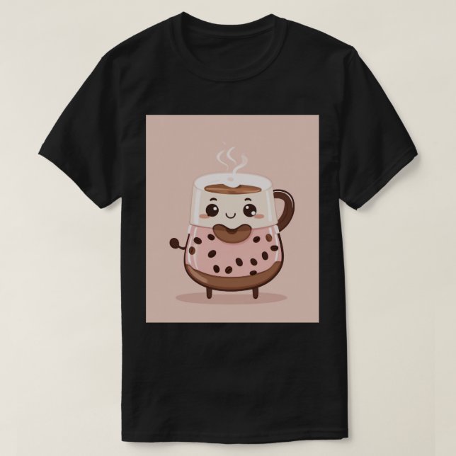 Camiseta Caneca de Café Fofa Kawaii Presente para Amante de (Frente do Design)