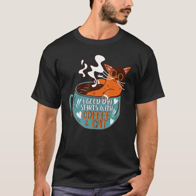 Camiseta Caneca de Café Gato Gato (Frente)