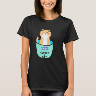 Camiseta Caneca de Café Gato Laranja Gato