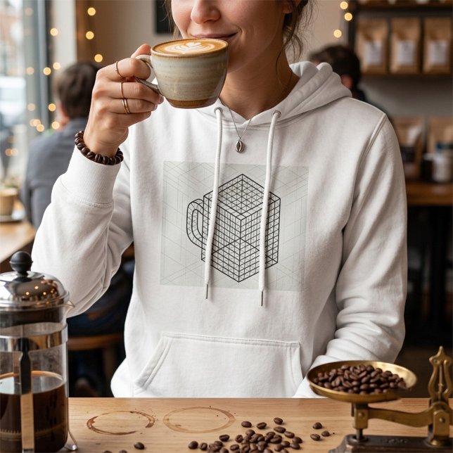 Camiseta Caneca de Café Geométrica Arte de Grade Isométrica (Criador carregado)