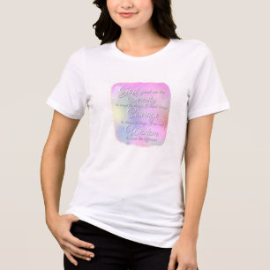 Camiseta Caneca de Café Preta com a Oração da Serenidade em