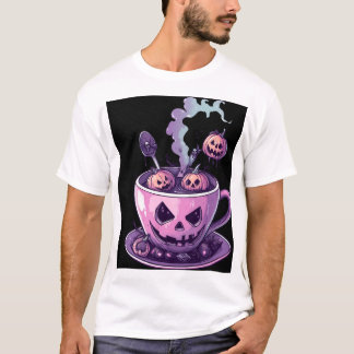 Camiseta Caneca de Café Spooky Purple Pumpkin Brew Hallowee