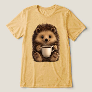 Camiseta Caneca de Caféouriço Fofo - Animal Kawaii