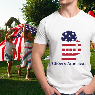 Camiseta Caneca de cerveja Cheers America da bandeira ameri
