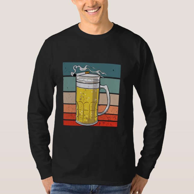 Camiseta Caneca de cerveja cigarro fumando bebendo bar de á (Frente)