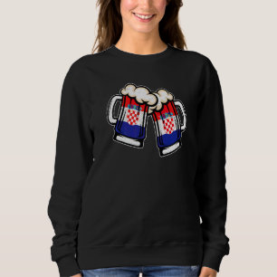 Camiseta Caneca de cerveja com bandeira da Croácia Cerveja 