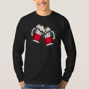 Camiseta Caneca de cerveja com bandeira da Polônia  Cerveja