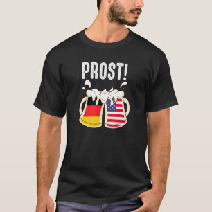 Camiseta Caneca de Cerveja Prost Bandeira Americana Alemã C