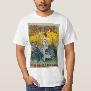 Camiseta Caneca Just Stop Oil Mais Bicicletas Menos Carros